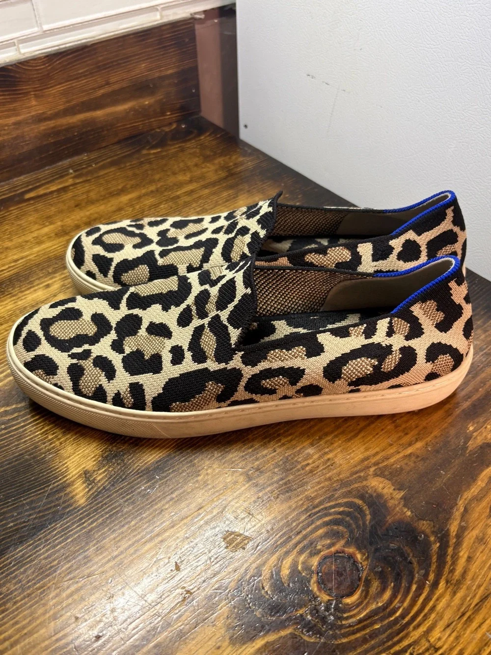Rothys leopard Print The Original Slip On Sneaker Women Size 12.5